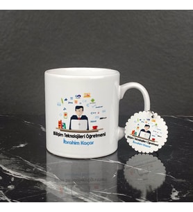Bilişim Teknolojileri Öğretmeni Kupa Bardak ve Anahtarlık Set