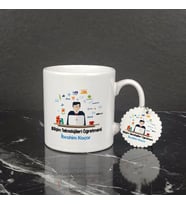 Bilişim Teknolojileri Öğretmeni Kupa Bardak ve Anahtarlık Set