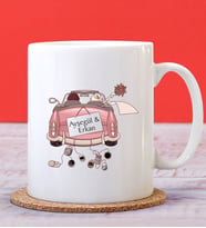 BK Gift Kişiye Özel Romantik Araba Tasarımlı Beyaz Kupa Bardak