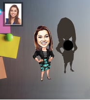 Kişiye Özel Öğretmen Karikatürlü Ahşap Magnet Bayan-7