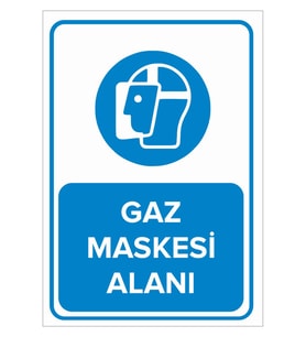 MIGNATIS - Gaz Maskesi Alanı Levhası - Sac Malzeme 35x50cm