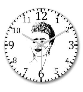 Frida Kahlo 13 Duvar Saati Bombeli Gercek Cam
