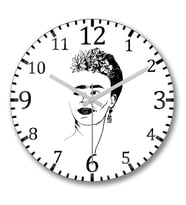 Frida Kahlo 13 Duvar Saati Bombeli Gercek Cam