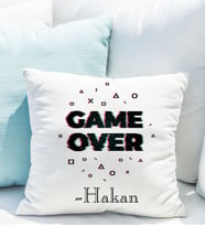 Kişiye Özel Oyuncu Game Over Yastığı
