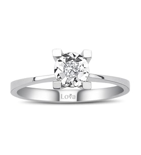 Lova 0,60 Karat Efektli Pırlanta Tektaş Yüzük - 1040109