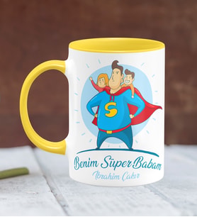 BK Gift Kişiye Özel Babalar Günü Temalı Sarı Kupa Bardak 13333s
