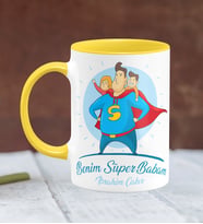 BK Gift Kişiye Özel Babalar Günü Temalı Sarı Kupa Bardak 13333s