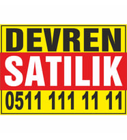 Devren Satılık Branda Branda Afişi (Sarı Kırmızı Renk)