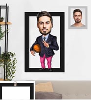 Kişiye Özel Sporcu Karikatürlü 3D Ahşap Tablo 30x47 Bay-12