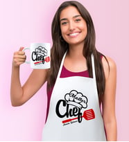 BK Gift Kişiye Özel Chef Mutfak Önlüğü Kupa Seti - 1