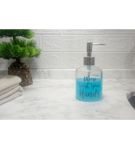 Cam Sıvı Sabunluk,Yazılı Model 300ml 7,6x15,5cm
