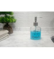 Cam Sıvı Sabunluk,Yazılı Model 300ml 7,6x15,5cm