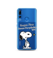 Snoopy Tasarımlı Süper Şeffaf Silikon Telefon Kılıfı Huawei Y9 Prime 2019