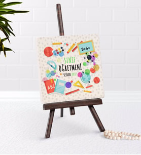 BK Gift Kişiye Özel Sınıf Öğretmeni Şovaleli Doğal Taş-10 (Beyaz)