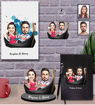 Kişiye Özel Sevgili Karikatürlü 5 li Hediye Seti  Model 18
