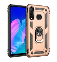 Microsonic Huawei P40 Lite E Kılıf Military Ring Holder Gold