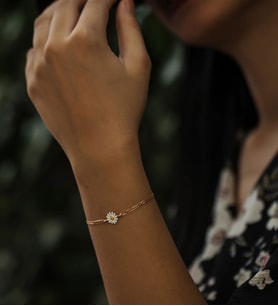 Papatya Silver 925 Ayar Çift Zincirli Gümüş Papatya Bileklik