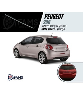 Peugeot 208 Krom Bagaj Çıtası 2012 üzeri P.Çelik
