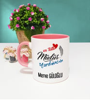 Mesajlı Müdür Yardımcısı Kupa Bardak Pembe