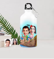 BK Gift Kişiye Özel Sevgililer Karikatürlü Metal Suluk 500 Ml  9