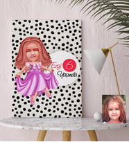 BK Gift Kişiye Özel Kız Çocuk Yaş Karikatürlü Kanvas Tablo 30x50cm-17