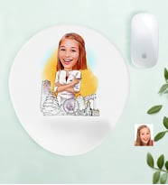 BK Gift Kişiye Özel Bayan Mimar Karikatürlü Bilek Destekli Mouse Pad (Beyaz)