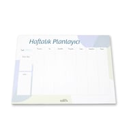 Haftalık Planlayıcı - Yeşil Pastel (Mavi-Yeşil)