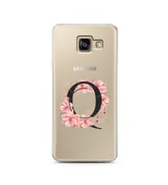 Pembe Çiçekli Harf Tasarım Süper Şeffaf Silikon Telefon Kılıfı Samsung A3 (2017)