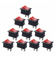 10 Adet - On-Off Anahtar Kırmızı, KCD1-101, Mini Aç Kapa Anahtar