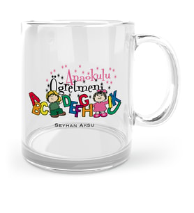 BK Gift Kişiye Özel Anaokulu Öğretmeni Cam Kupa Bardak  4