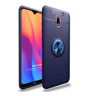 Microsonic Xiaomi Redmi 8A Kılıf Kickstand Ring Holder Lacivert
