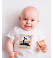 Pia Baby T2023-05 %100 Pamuk İsme Özel Fotoğraflı Bebek Çıtçıtlı Body