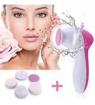 Pilli Yüz Cilt Temizleme Cihazı Siyah Nokta Peeling Fırça Seti Vücut Yüz Bakımı Masaj Aleti 5 in 1