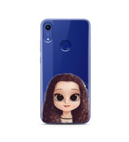 Kıvırcık Saçlı Kız Tasarımlı Süper Şeffaf Silikon Telefon Kılıfı Huawei Honor 8A
