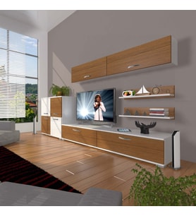 Decoraktiv Eko 6y Slm Std Tv Ünitesi Tv Sehpası (Beyaz - Ceviz)