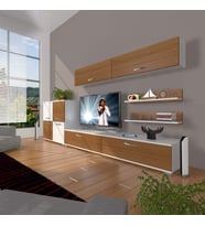 Decoraktiv Eko 6y Slm Std Tv Ünitesi Tv Sehpası (Beyaz - Ceviz)