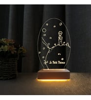3 Boyutlu Küçük Prens Lamba Çocuk Odası Gece Lambası (Sarı)
