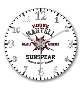 Game of Thrones House Martell1 Duvar Saati Bombeli Gercek Cam