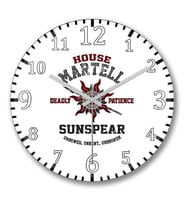 Game of Thrones House Martell1 Duvar Saati Bombeli Gercek Cam