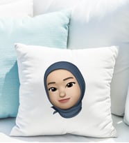 Emoji Kız Tesettürlü Stiker Yastığı