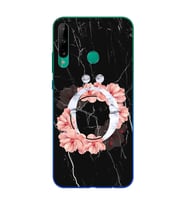 Mermer Çiçekli Harf Tasarım Süper Şeffaf Silikon Telefon Kılıfı Huawei P40 Lite 
