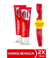 Colgate Optic White Anında Beyazlık Beyazlatıcı Diş Macunu 75 ml x 2 Adet + Fırça Kabı Hediye