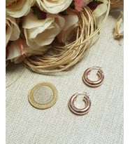 Rose İthal İçi Boş Gümüş Halka Küpe