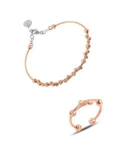 Söğütlü Silver Gümüş dorissa rose  gümüş bilezik ve yüzük gümüş set