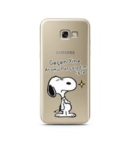 Snoopy Tasarımlı Süper Şeffaf Silikon Telefon Kılıfı Samsung A5 (2017)