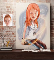 BK Gift Kişiye Özel Bayan Karikatürlü Kanvas Tablo 70x100cm -39
