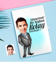 BK Gift Kişiye Özel Bay Kolay Yetişmiyor Karikatürlü Beyaz Defter-1