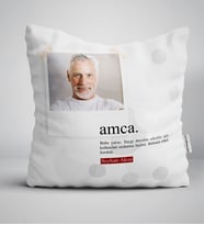 BK Gift Kişiye Özel Fotoğraflı Amca Anlamı Yastık (Beyaz)