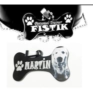 İsimli Köpek künyesi Kedi Künyesi İsimli Künye Çelik Kolye Çelik Köpek Kolyesi (Siyah)