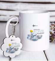 BK Gift Kişiye Özel Mesleki Jeofizik Mühendisi Beyaz Kupa ve Anahtarlık Hediye Seti (Model 1)